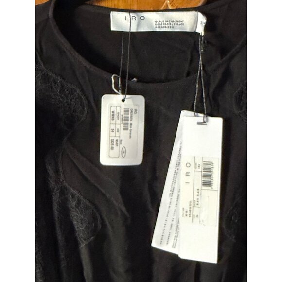 IRO Zestful Lace Inset Black Mini Dress Size 34 XS - Picture 16 of 16